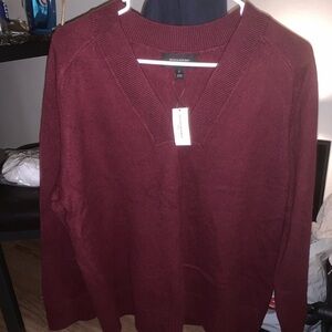 Banana Republic Deep Red V-Neck Sweater